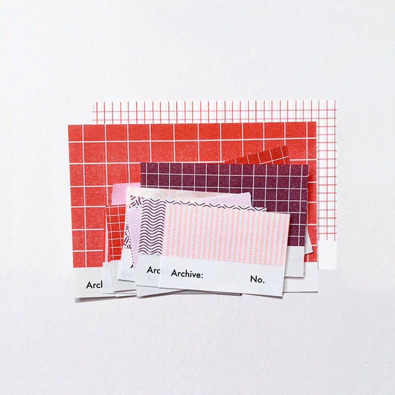 Postmaster Gummed Archive Labels: Red / Pinks