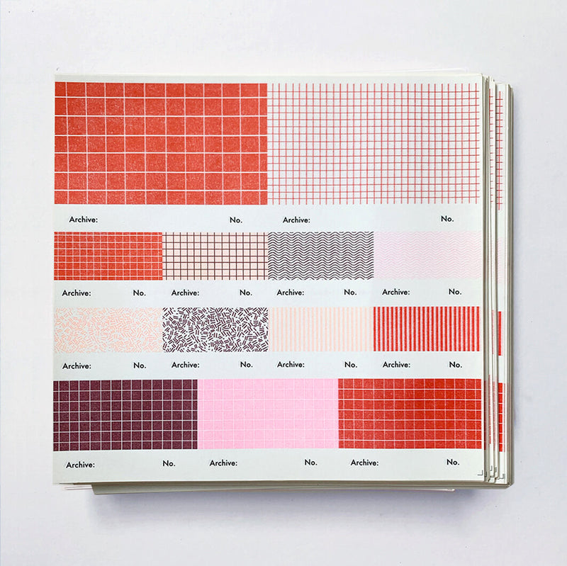 Postmaster Gummed Archive Labels: Red / Pinks