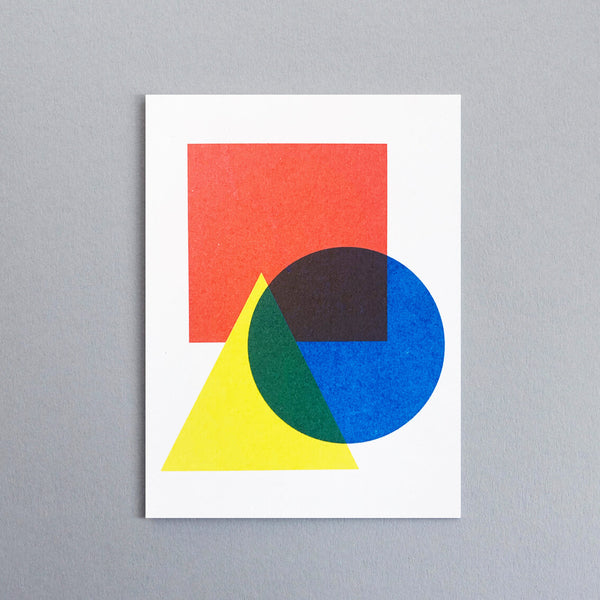 Riso Printed Mini Notecards: Bauhaus